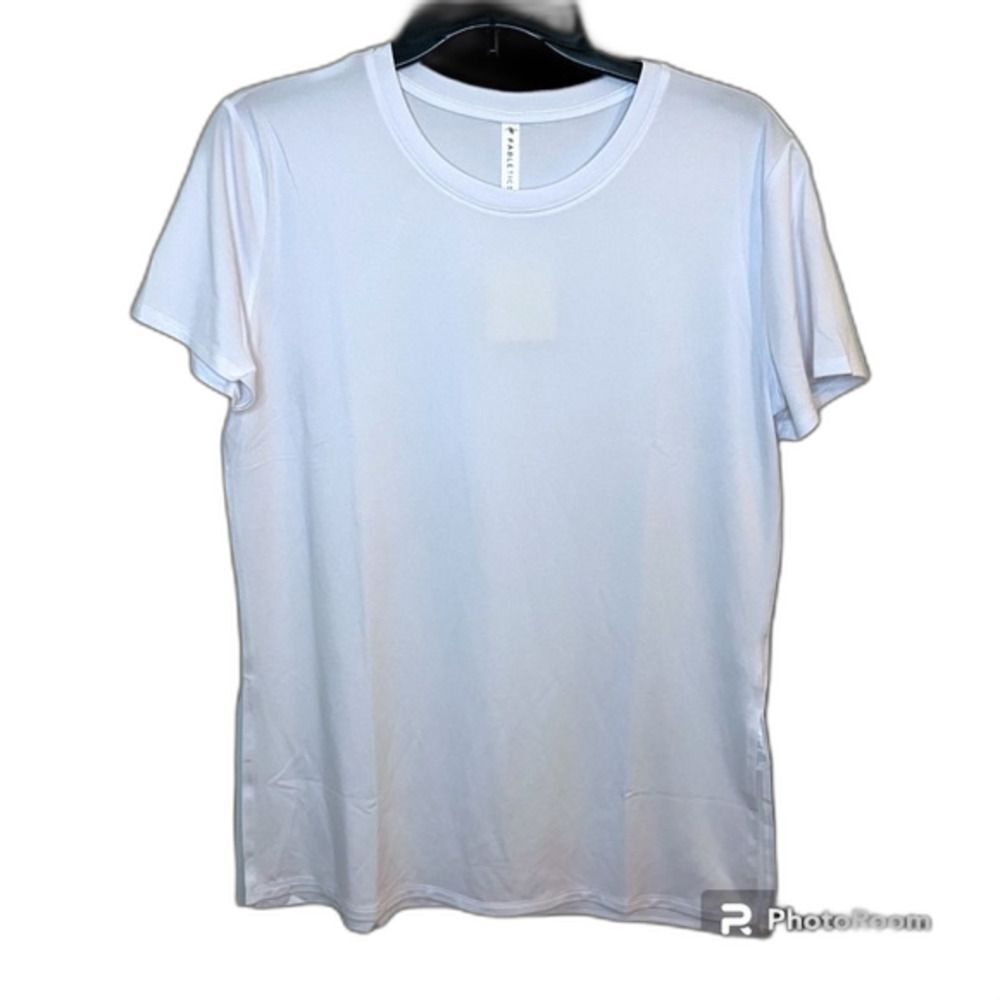 Fabletics White Blake Short Sleeve Tunic Top Size Medium NWT